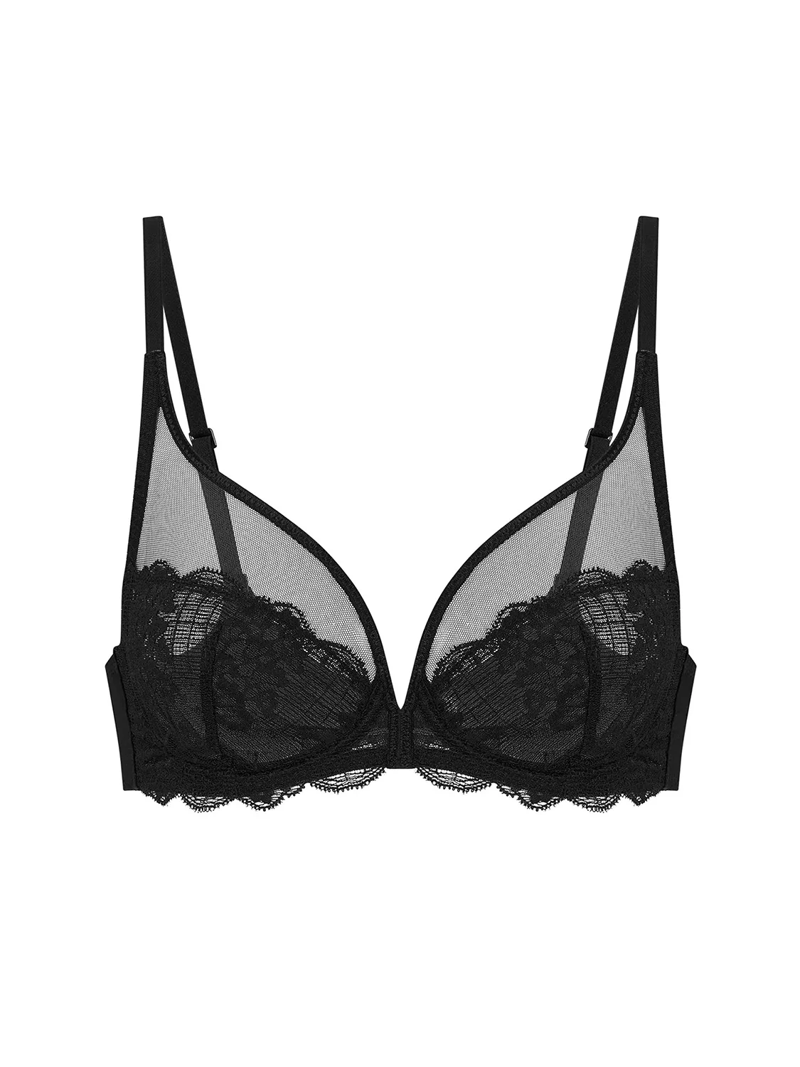 Full cup plunge bra - Black - Image 11
