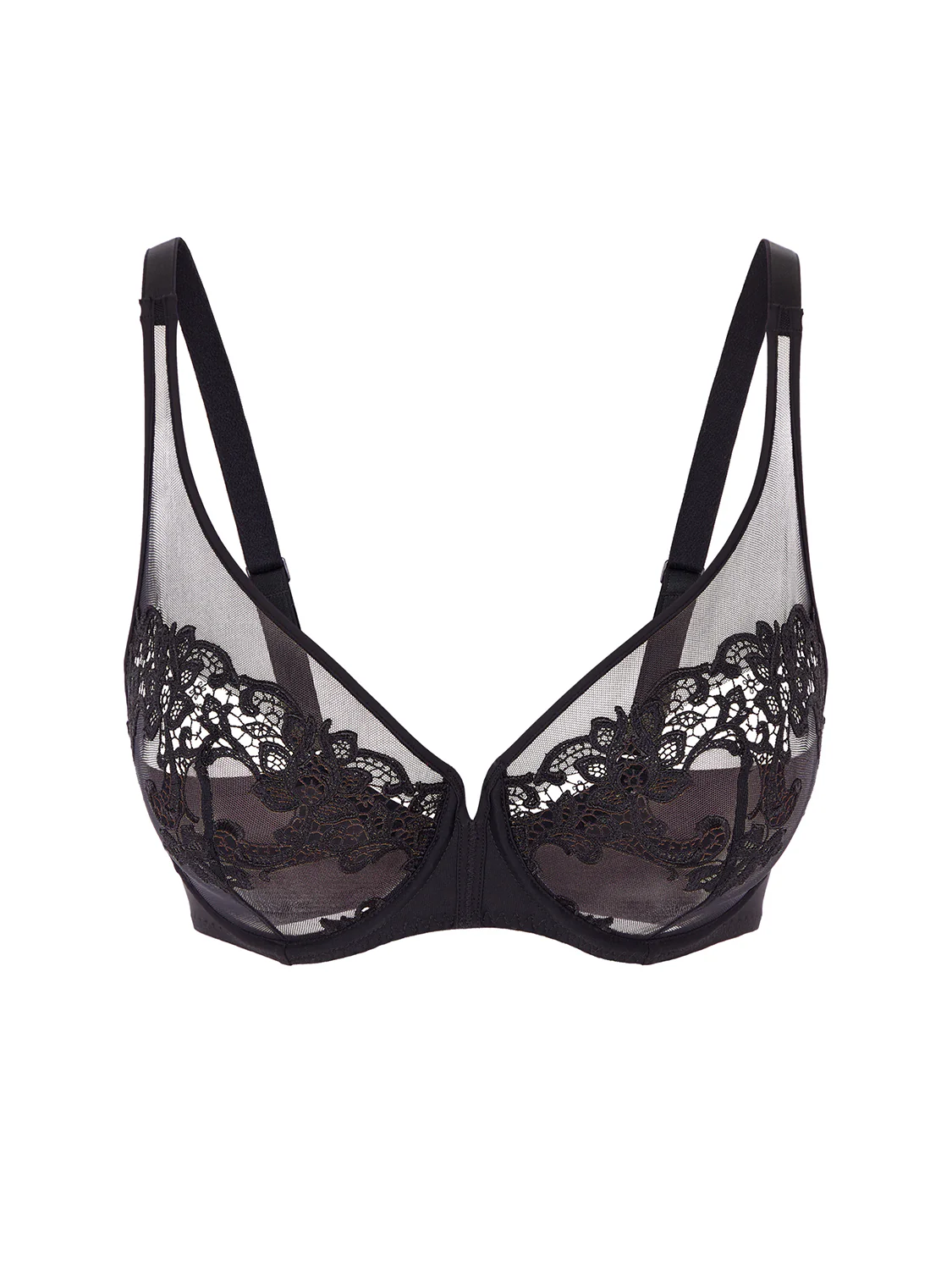 Full cup plunge bra - Black - Image 4