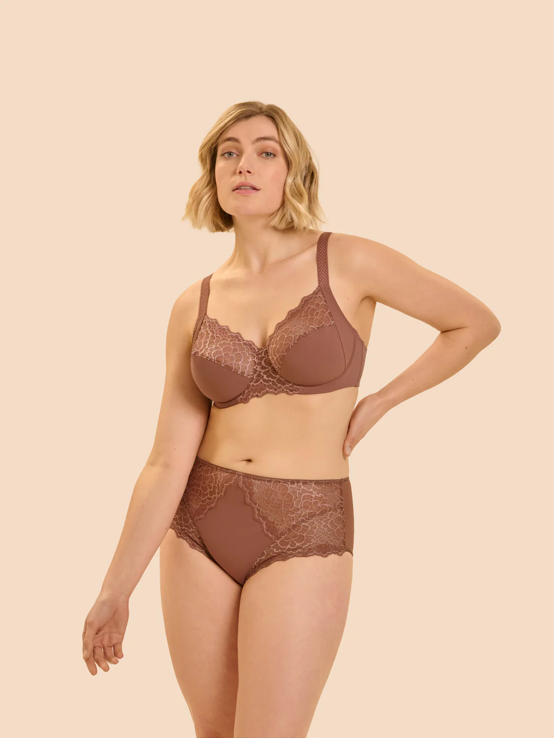 Full cup support bra - Coco brown - Image 4