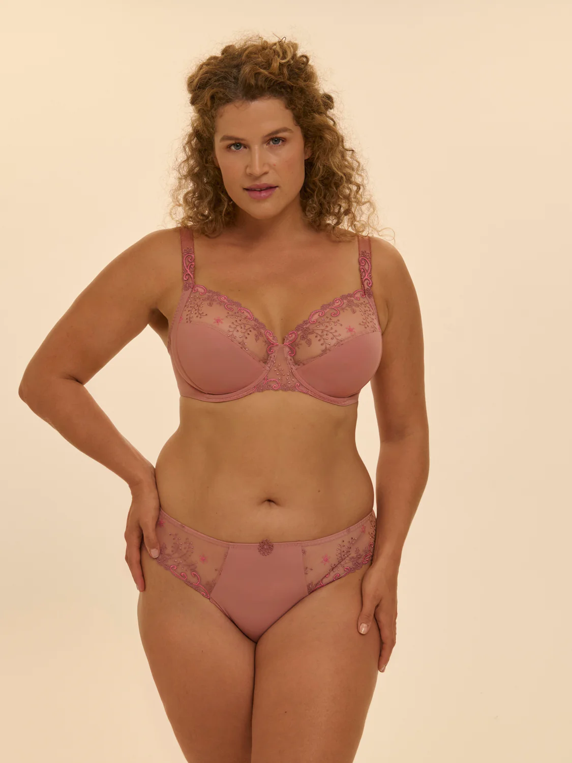 Full cup support bra - Smokey Pink - Image 4