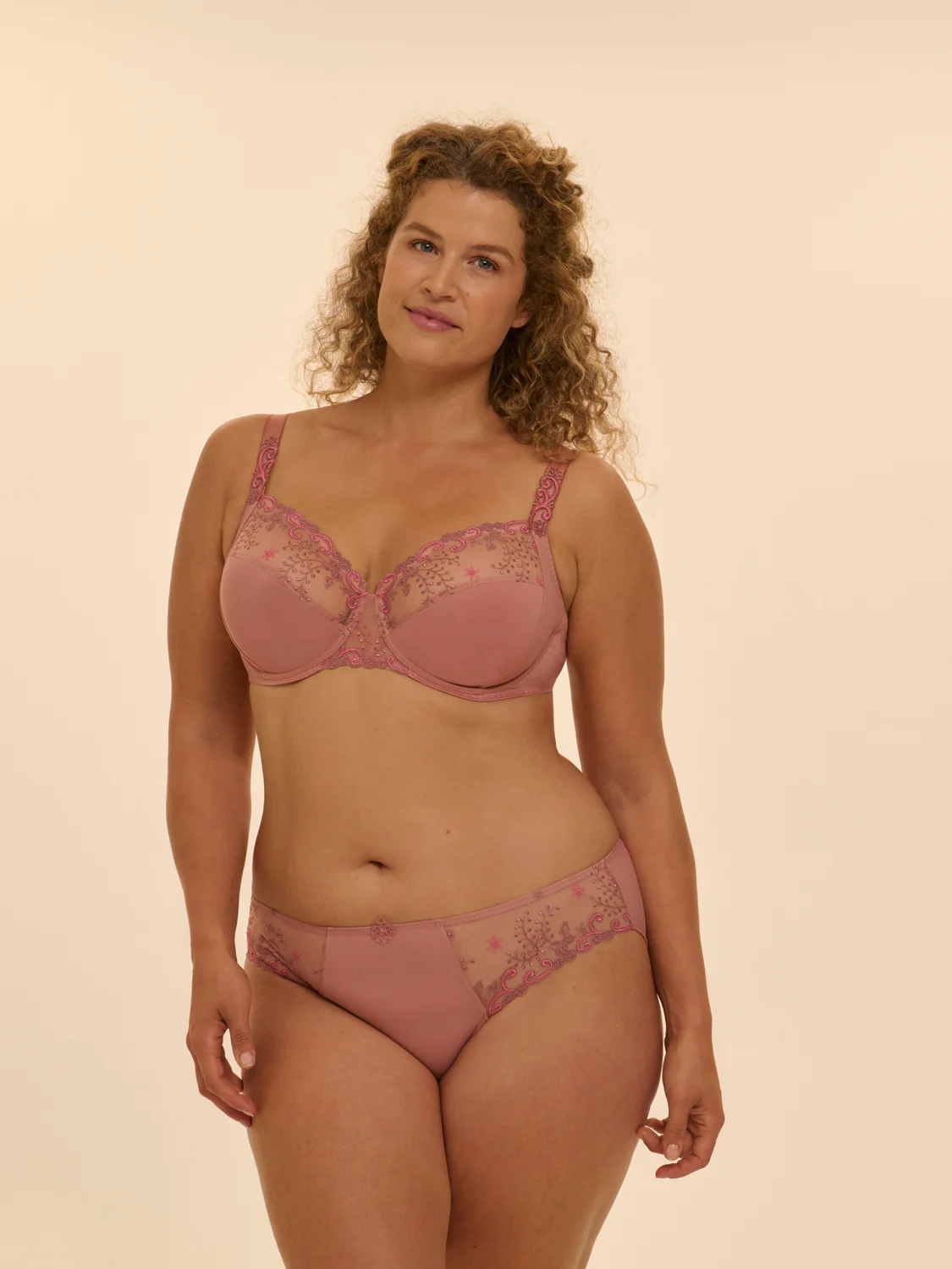 Full cup support bra - Smokey Pink - Image 5