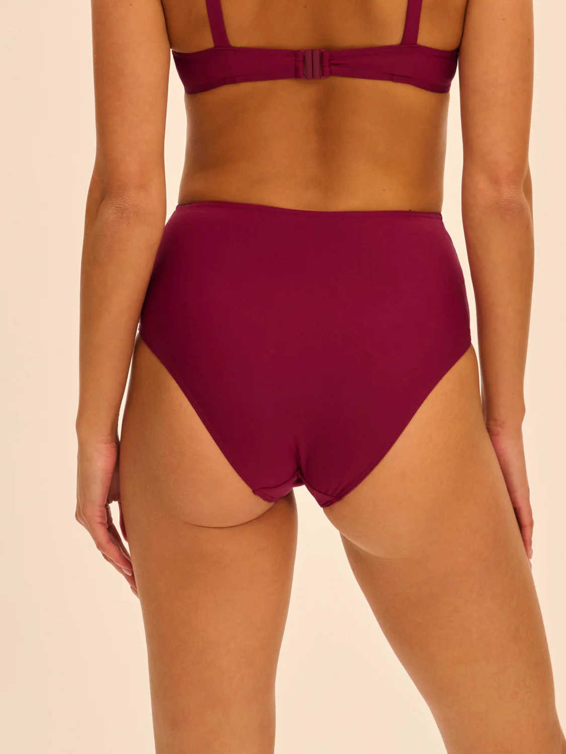 High-waist bikini brief - Cranberry - Image 2