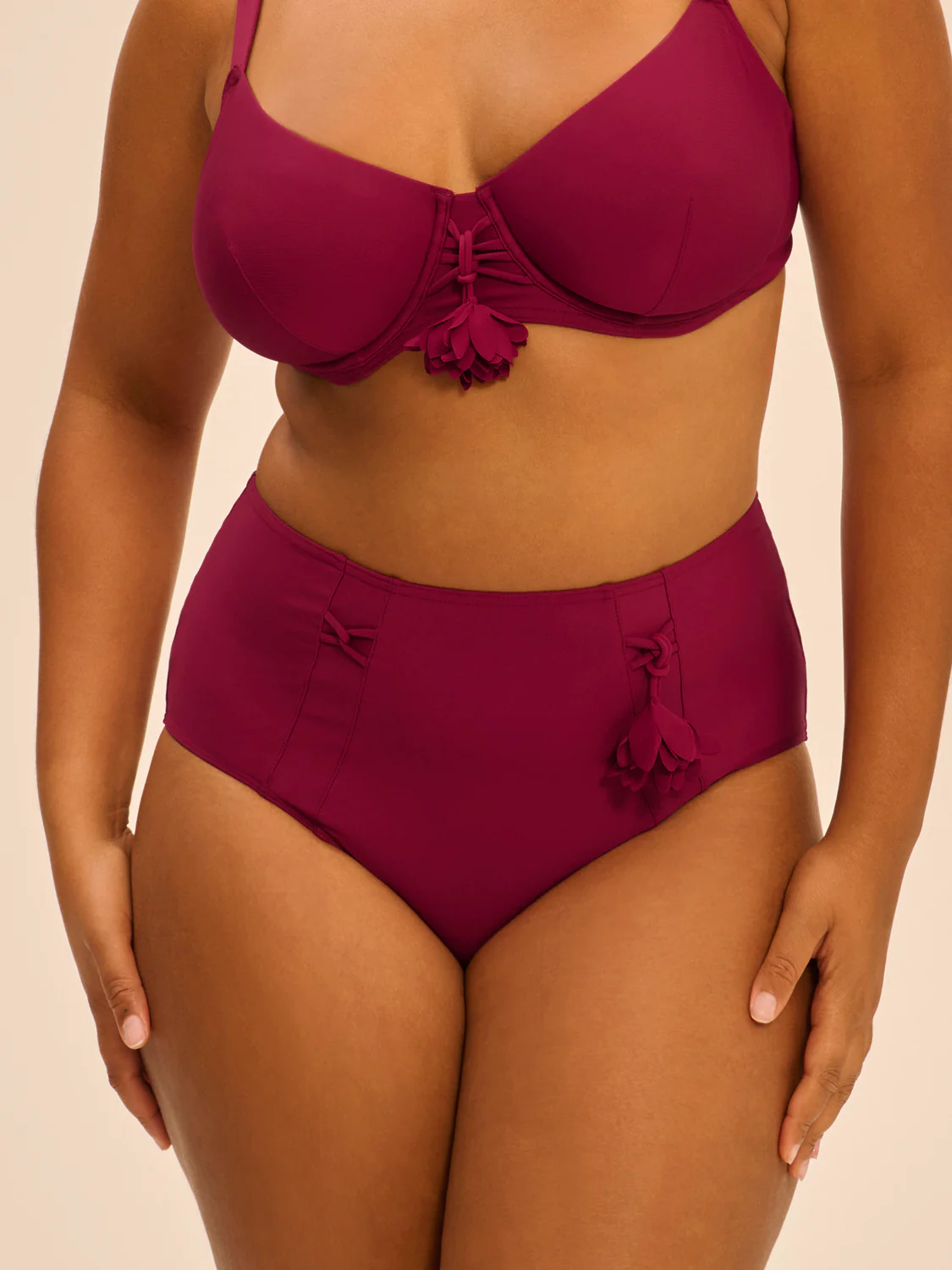 High-waist bikini brief - Cranberry - Image 7