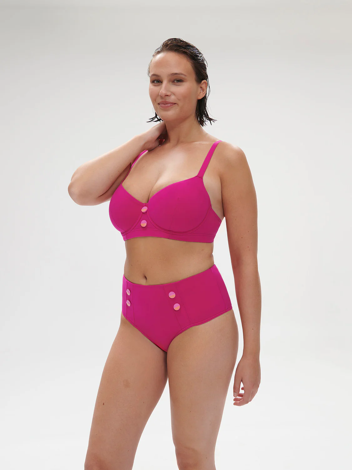 High-waist bikini brief - Hibiscus Pink - Image 8