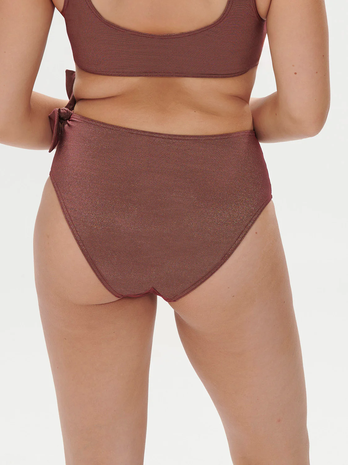 High-waist bikini brief - Lurex Dark Purple - Image 7