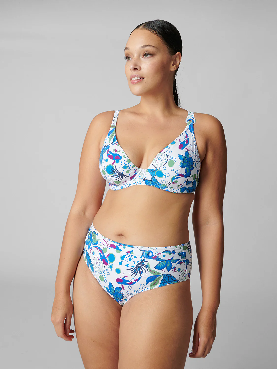 High-waist bikini brief - White Littoral - Image 9