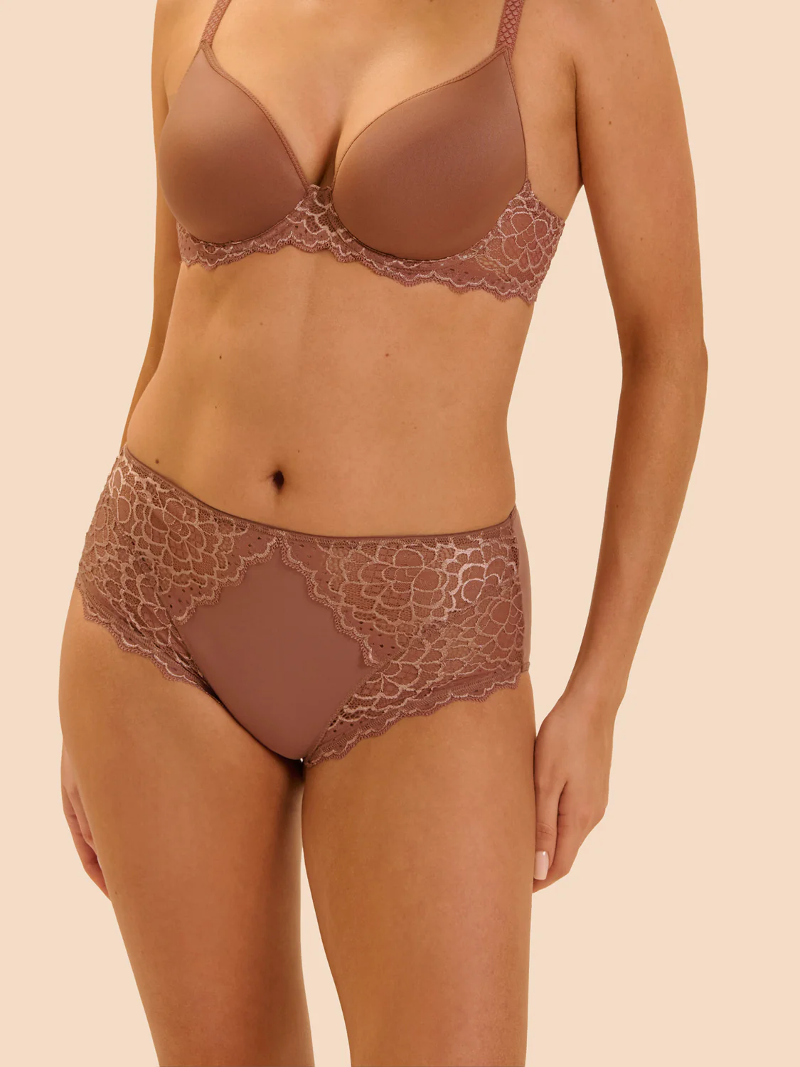 High-waist brief - Coco brown