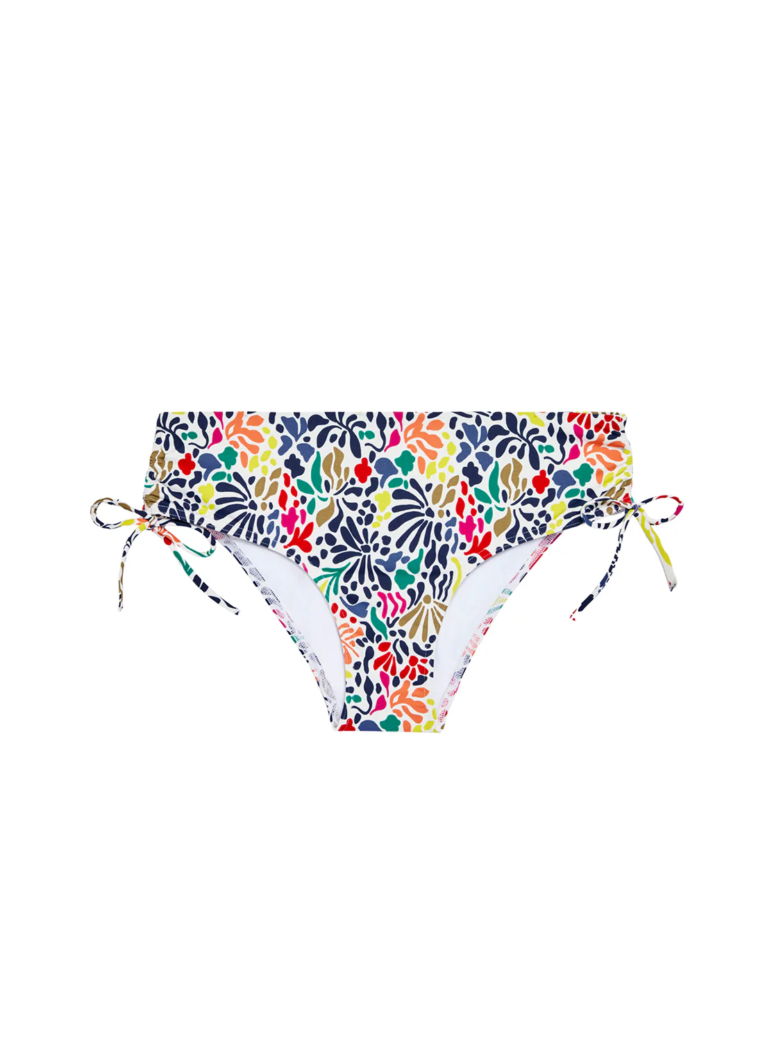 High-waist retro bikini brief - Tropico white print - Image 13