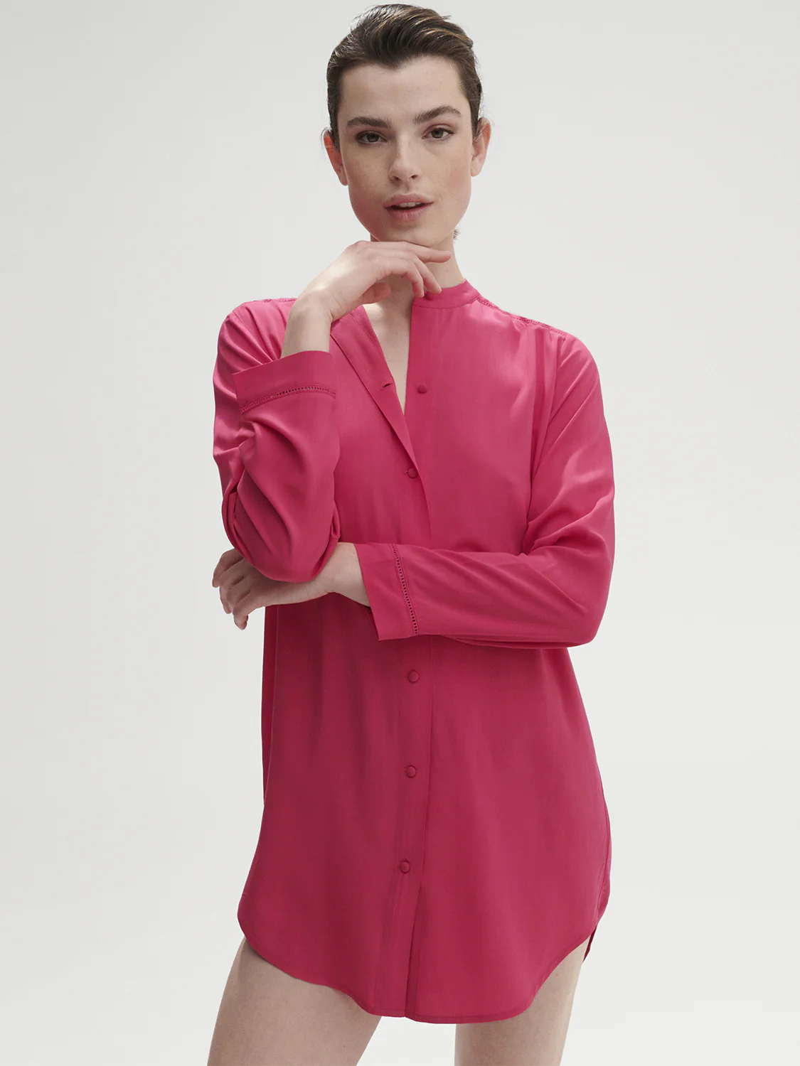 Long sleeved nightdress - Pitaya Pink