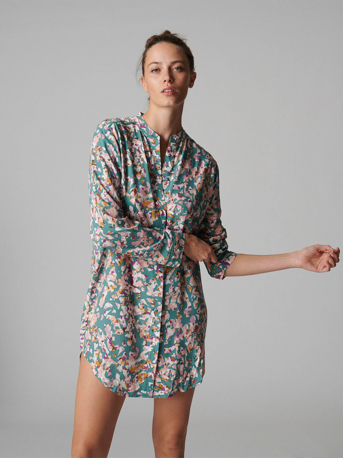Long sleeved nightdress - Reef Print