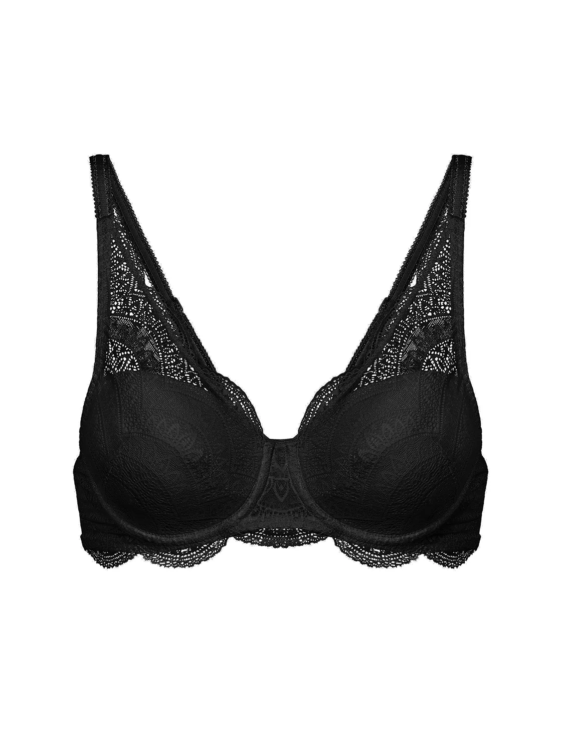 Squared neckline spacer bra - Black - Image 4