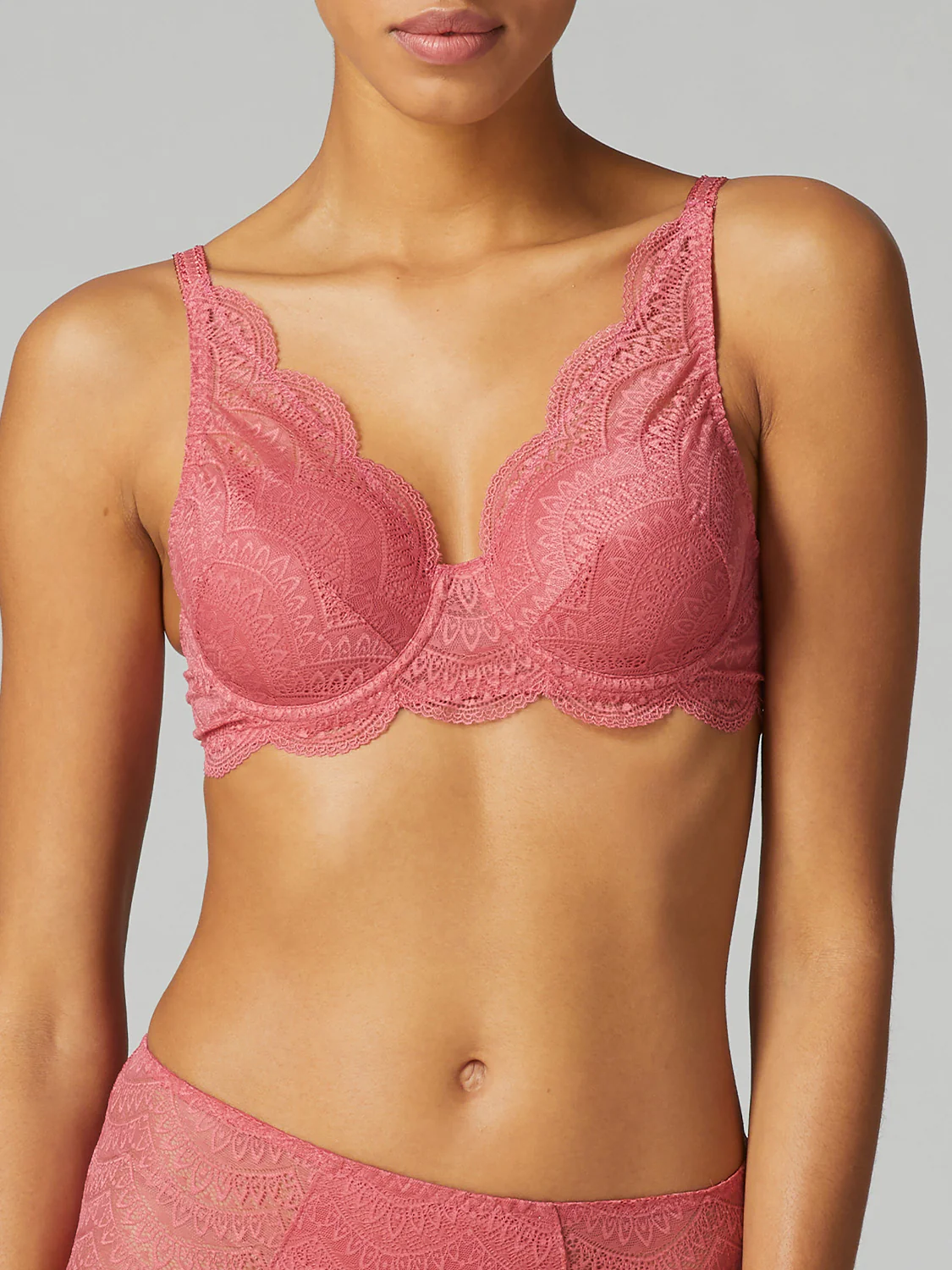 Padded half cup bra - Blush pink - Image 3