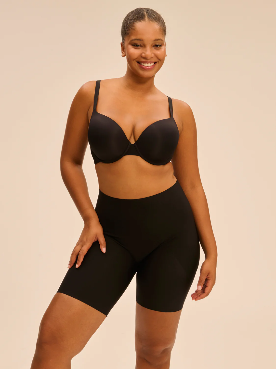 Padding plunge bra - Black - Image 10