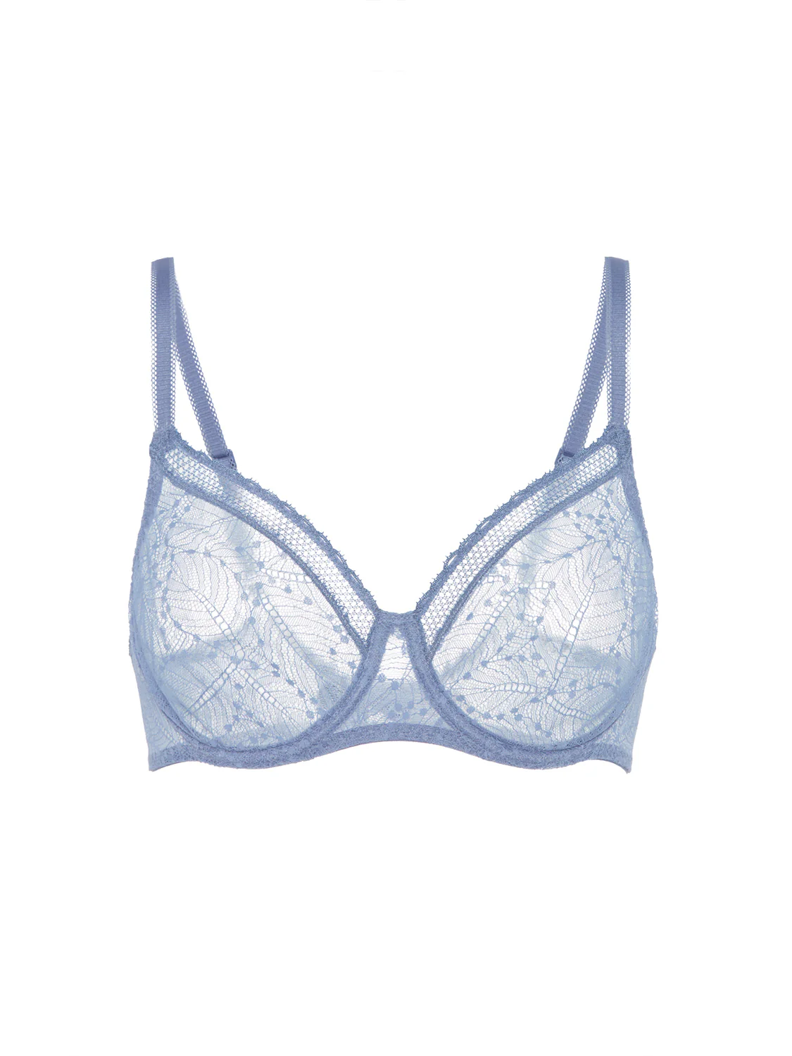 Plunging moulded underwired bra - Chambray Blue - Image 15
