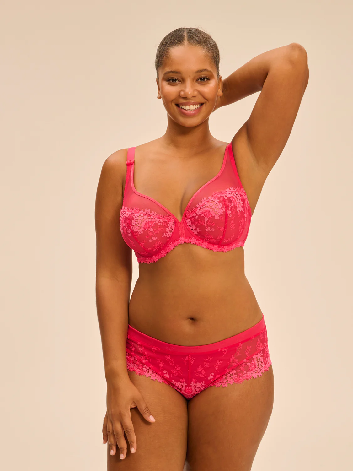 Plunging underwired bra - Fabulous Pink - Image 9