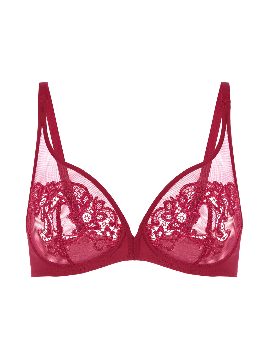 Plunging underwired bra - Lipstick - Image 12