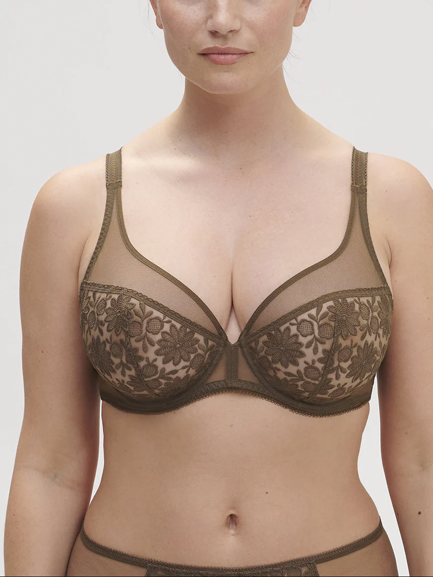 Plunging underwired bra - Nomad Green - Image 3