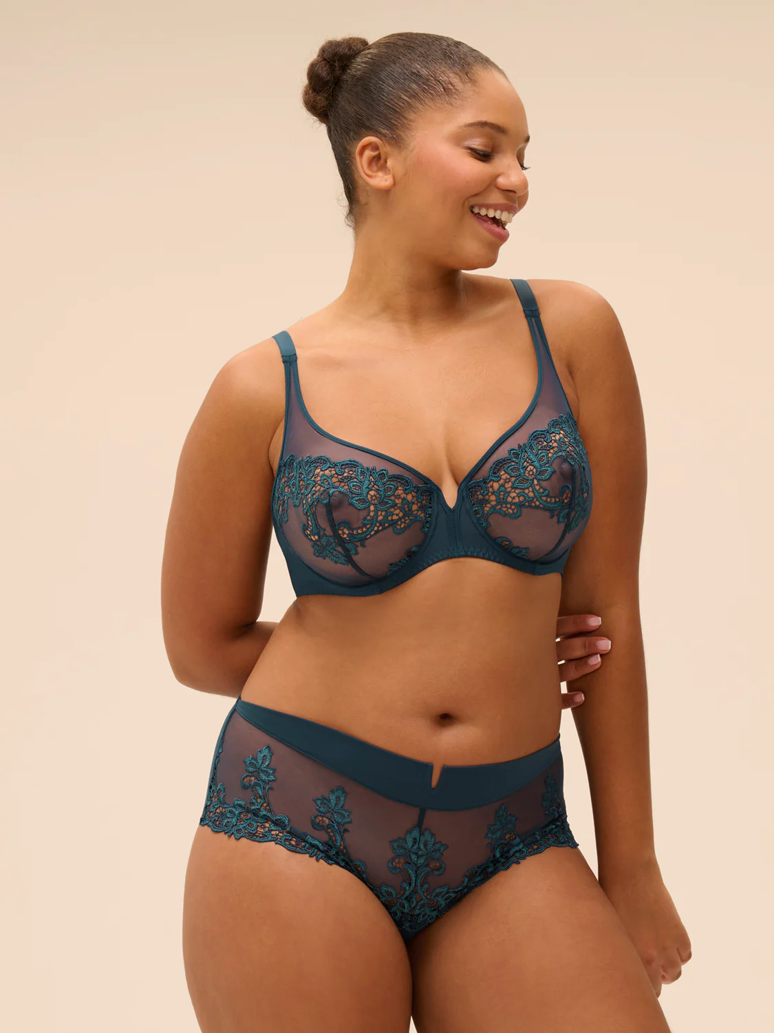 Plunging underwired bra - Prestige Blue - Image 12