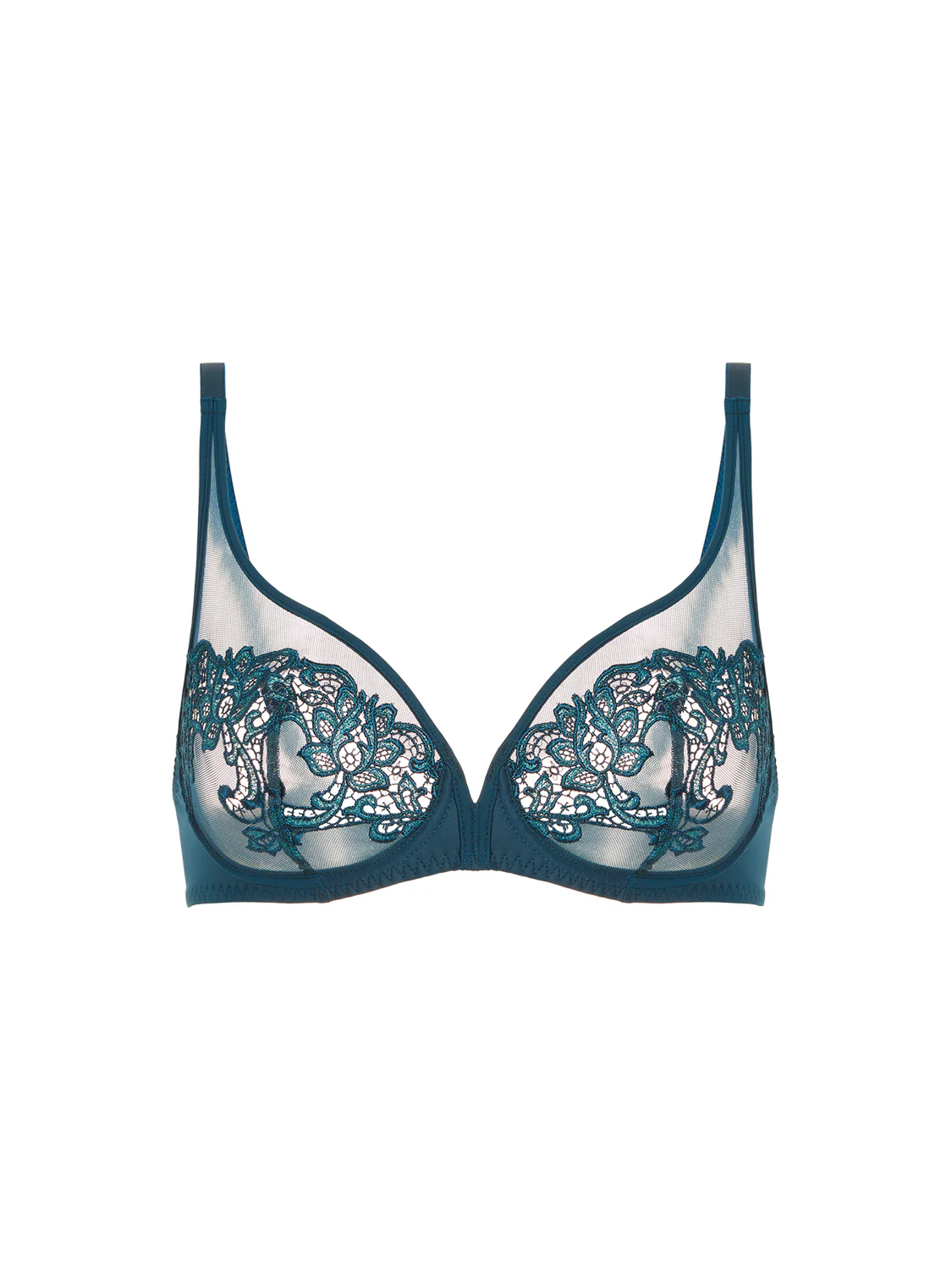 Plunging underwired bra - Prestige Blue - Image 15