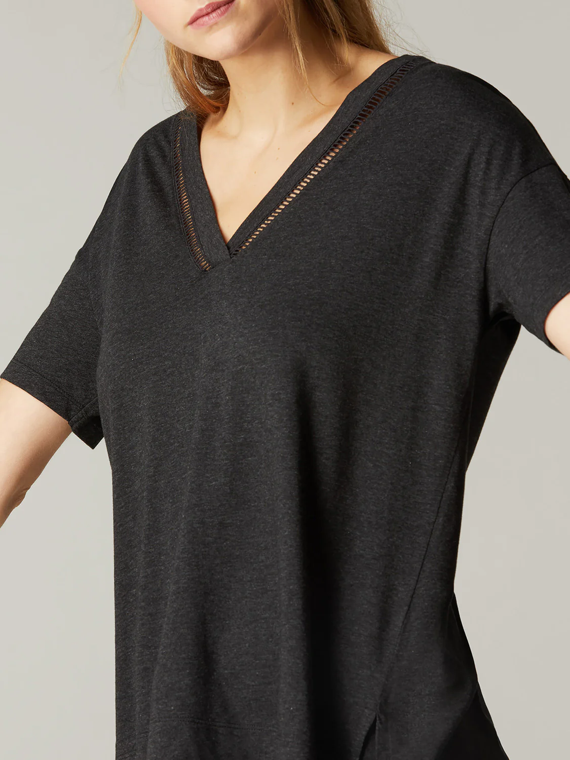 Short sleeved top - Anthracite grey