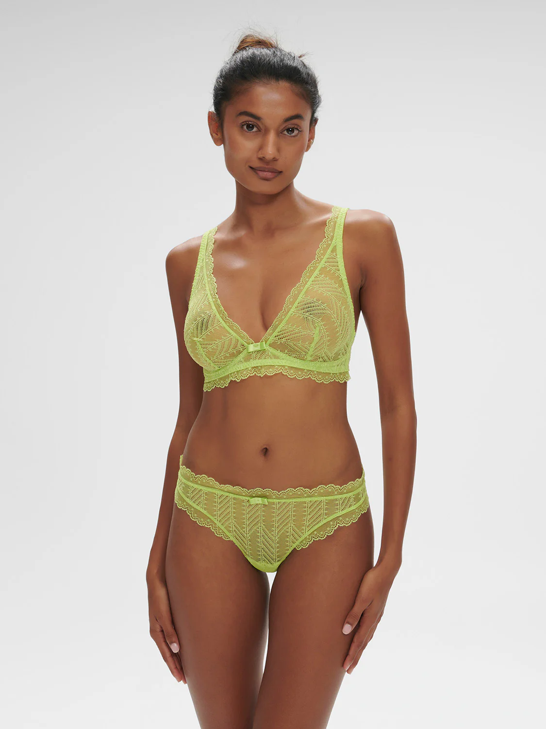 Soft cup triangle bra - Lime - Image 5