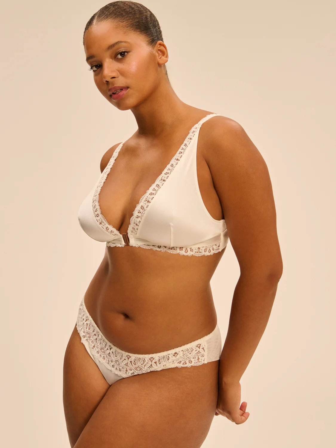 Soft cup triangle bra - Natural - Image 10