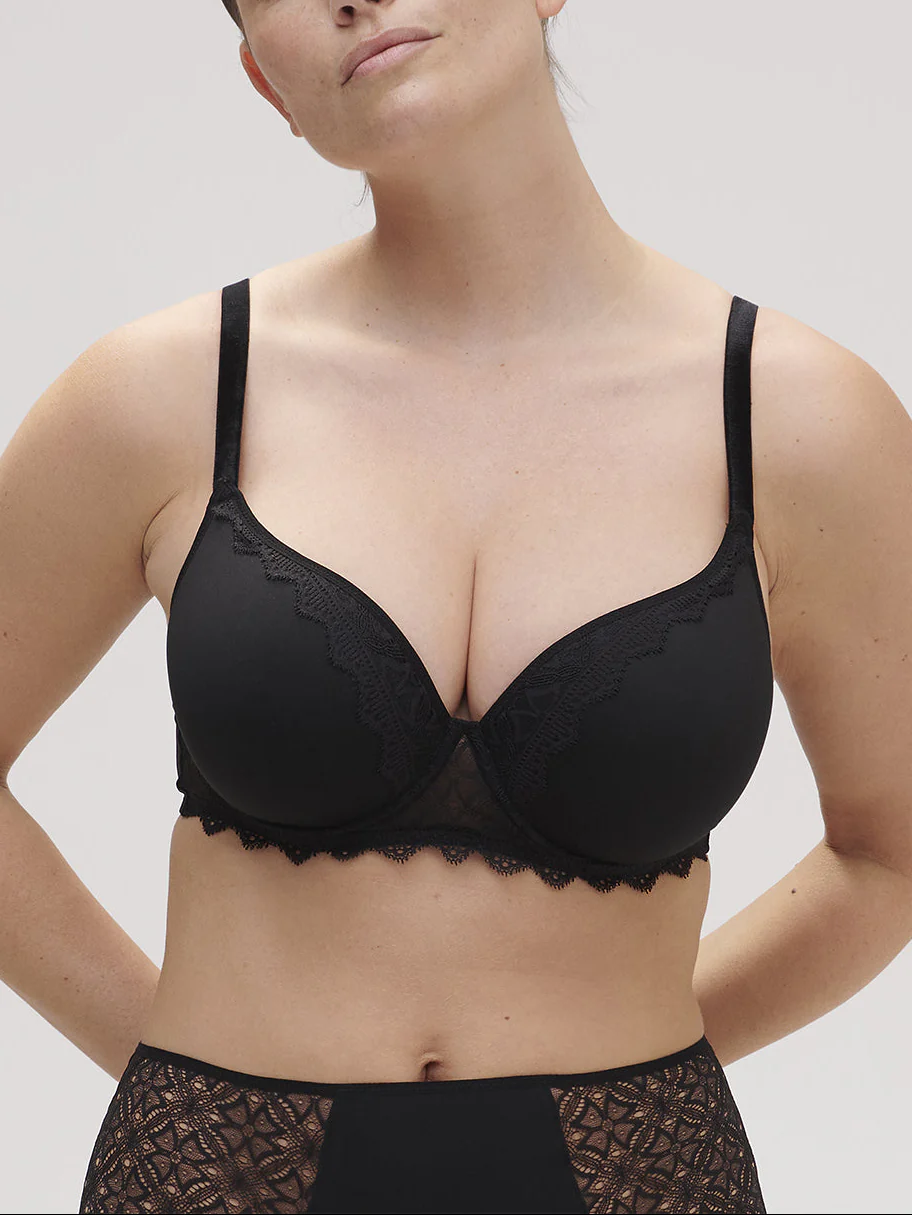 Spacer plunge bra - Black - Image 4
