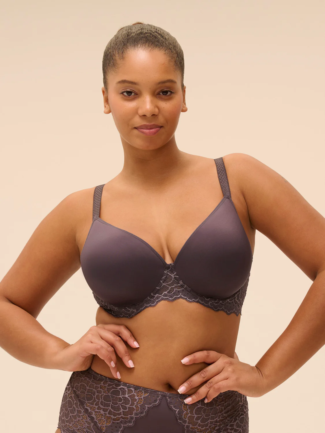 Spacer plunge bra - Graphite Grey - Image 9