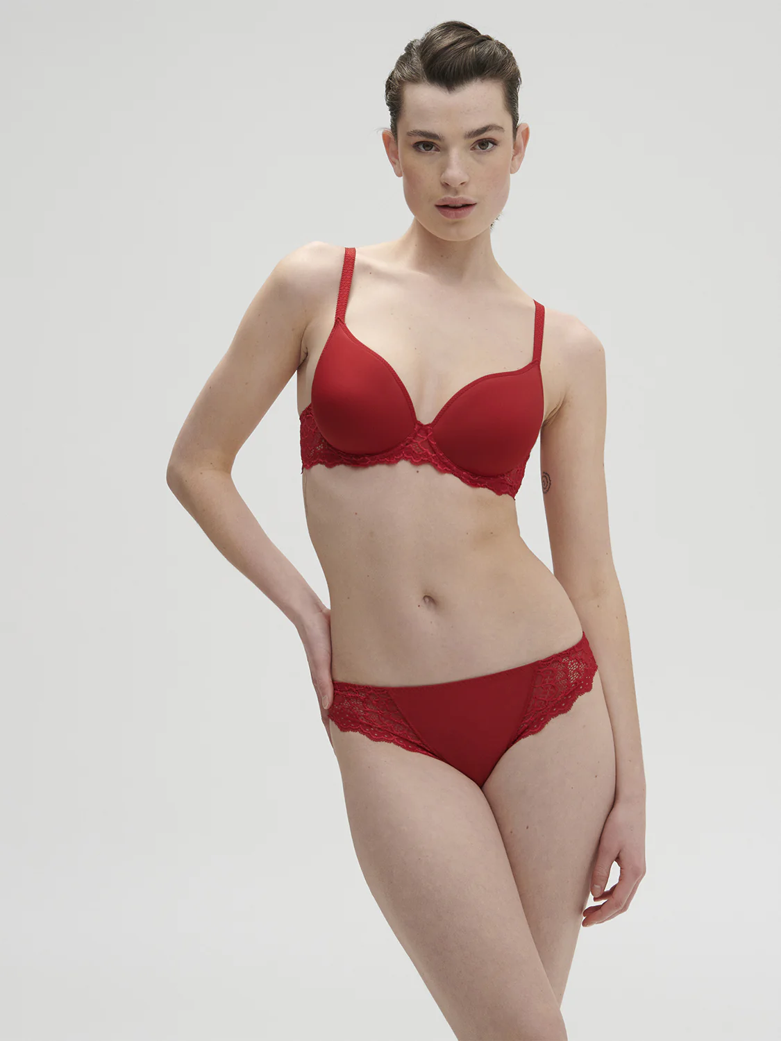 Spacer plunge bra - Tango Red - Image 3