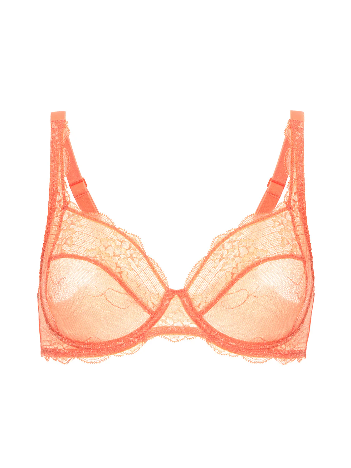 Squared neckline full cup bra - Apricot - Image 11