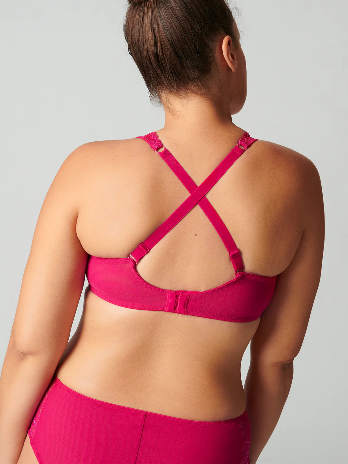 Squared neckline full cup bra - Raspberry - Image 3