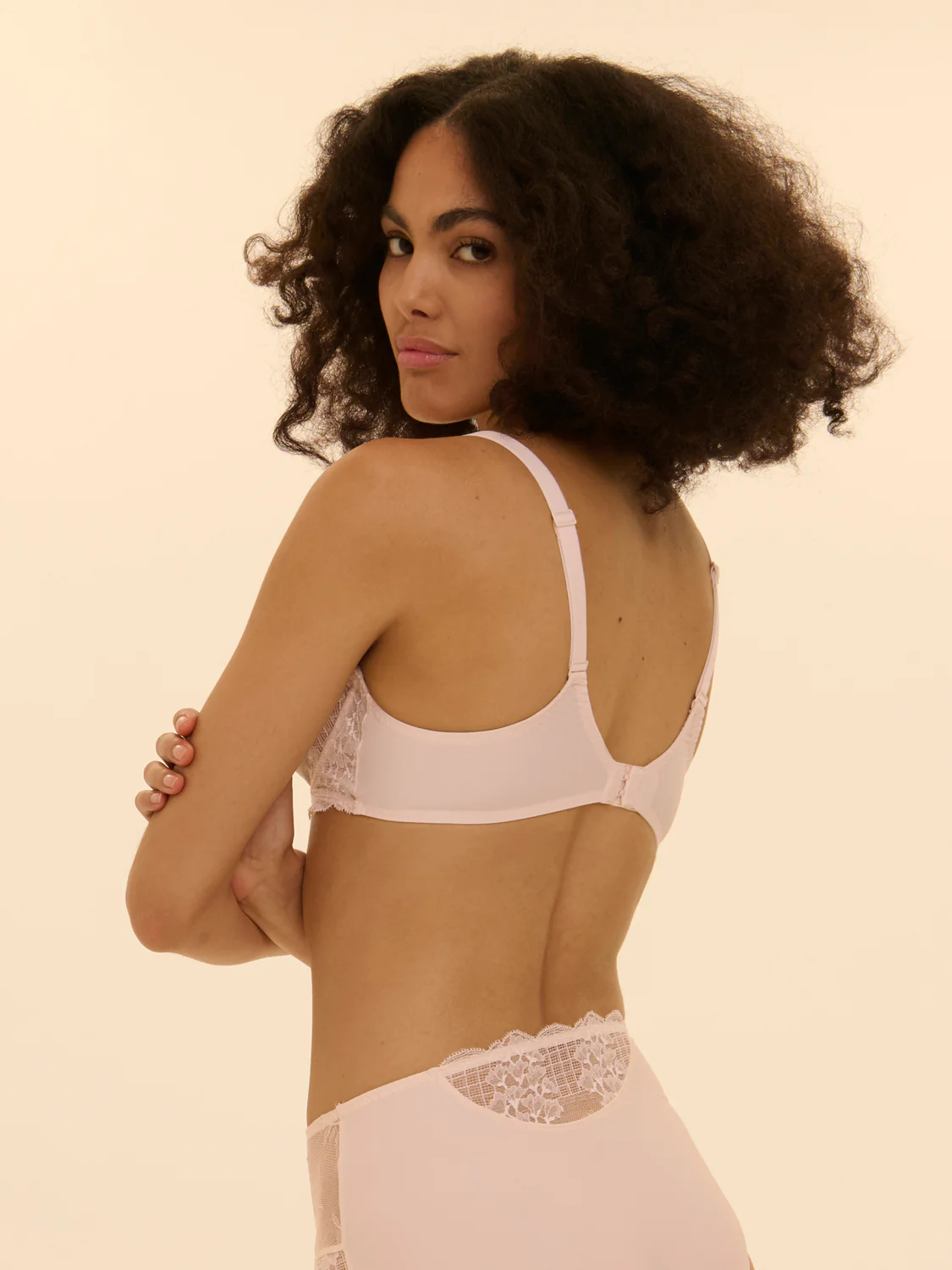 Squared neckline full cup bra - Sakura pink - Image 3