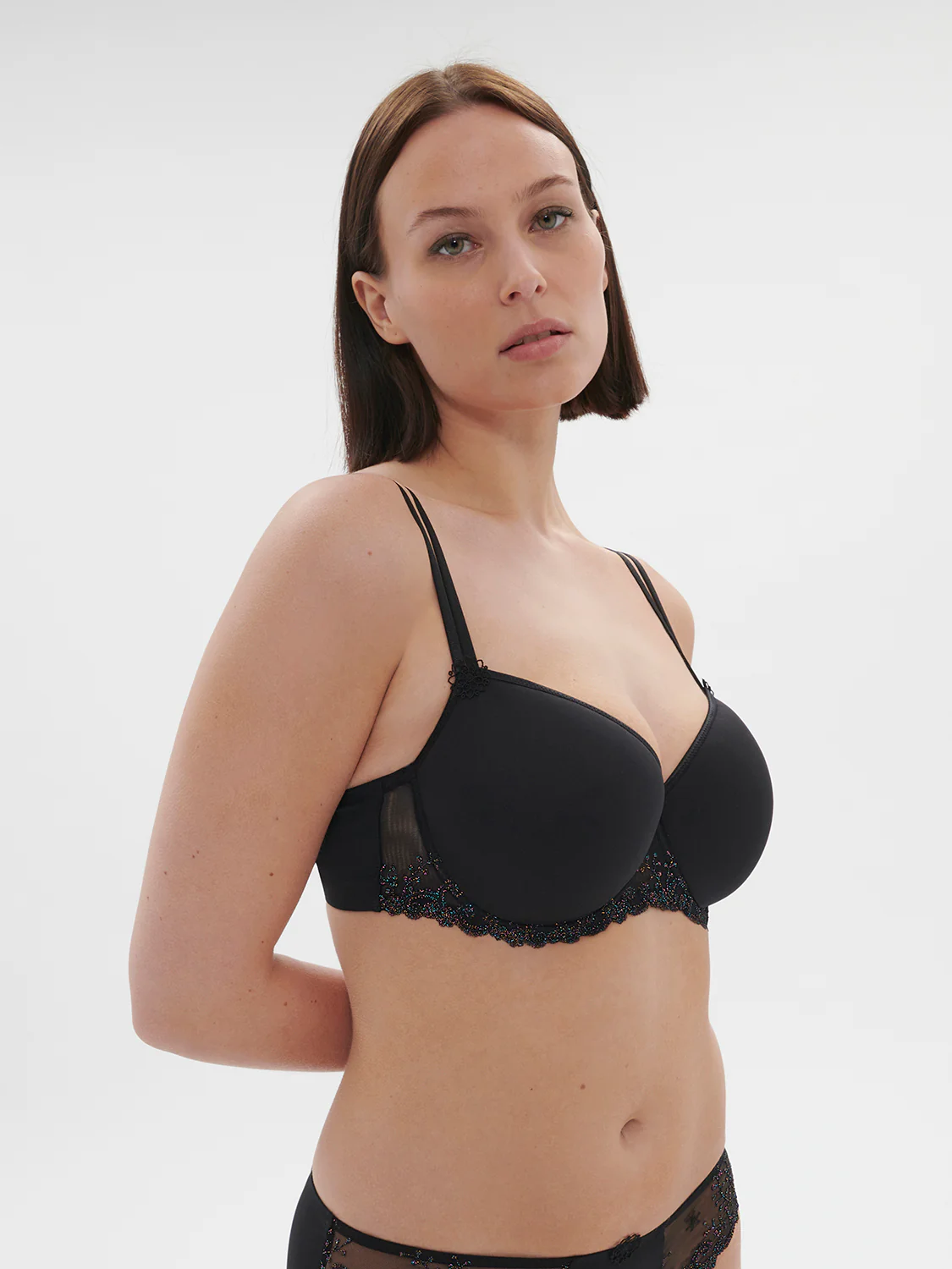 Squared neckline spacer bra - Gem Black - Image 5