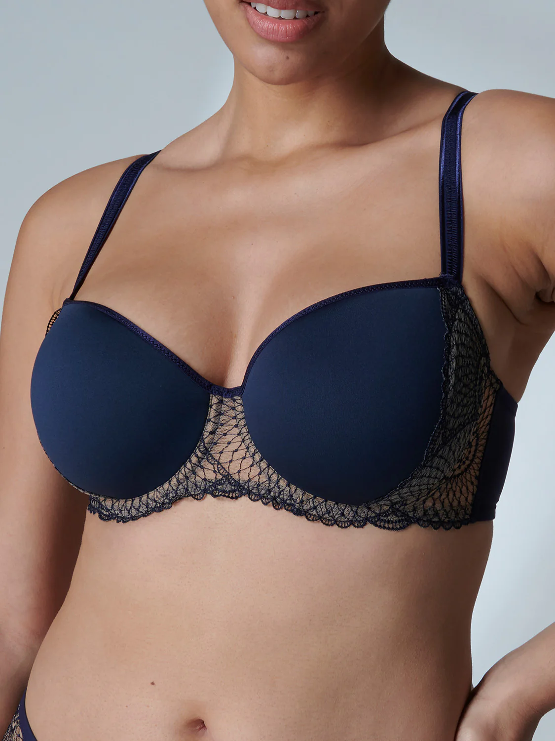 Squared neckline spacer bra - Midnight - Image 7