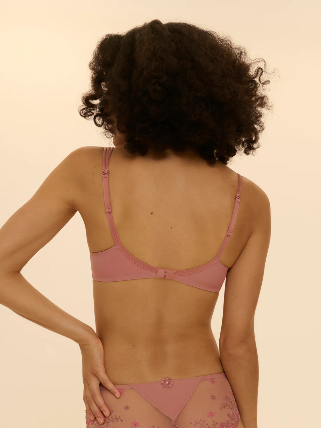 Squared neckline spacer bra - Smokey Pink - Image 3