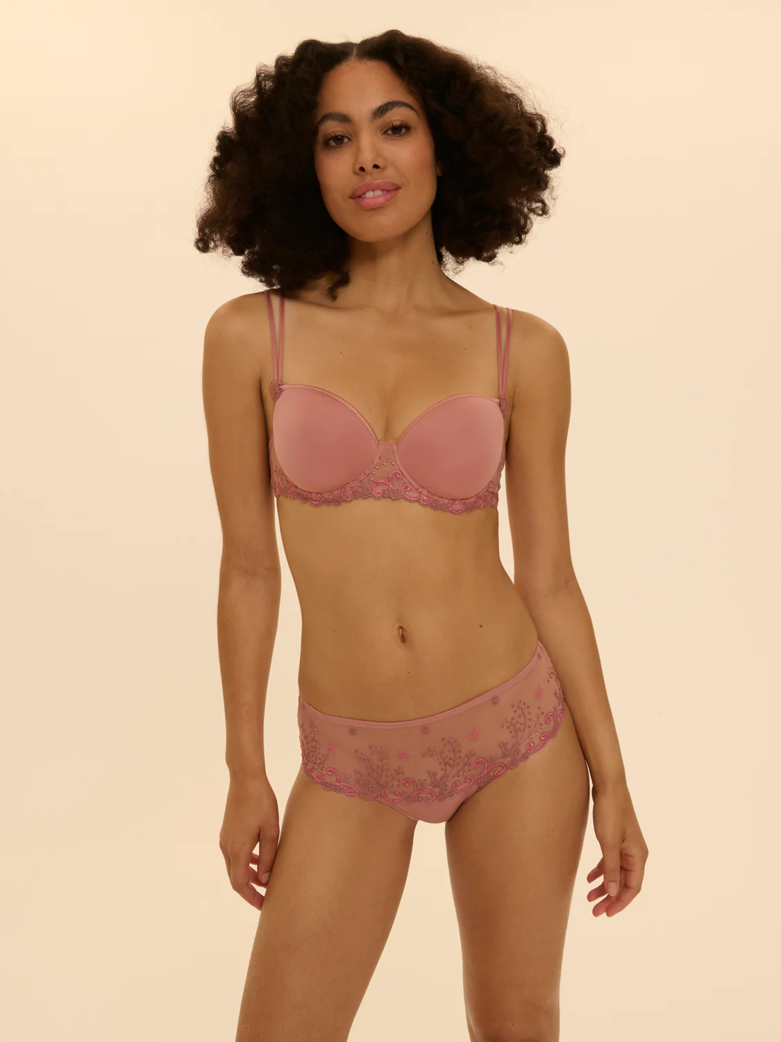 Squared neckline spacer bra - Smokey Pink - Image 5