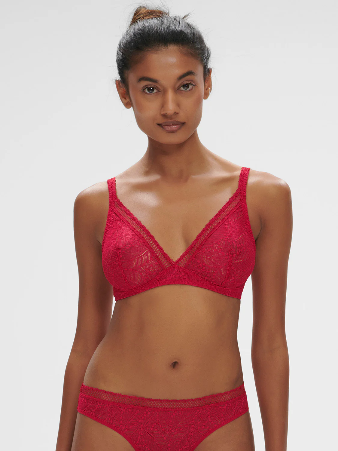 Structured wireless bra - Ruby pink