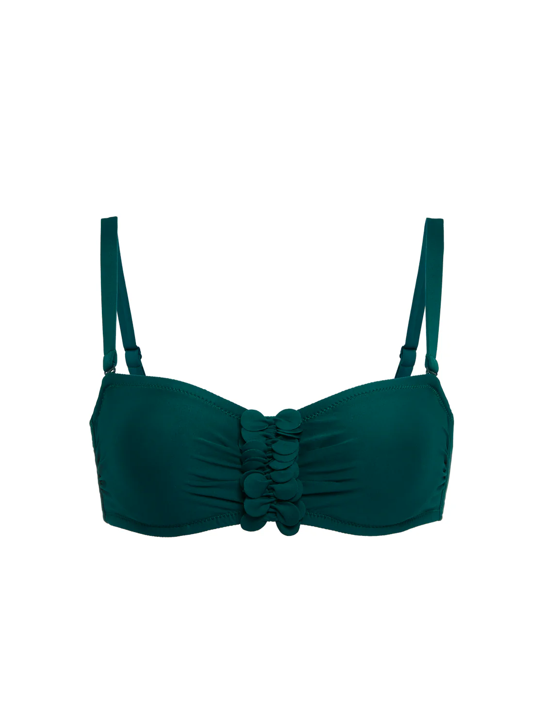 Underwired bandeau bikini top - Emerald green - Image 7