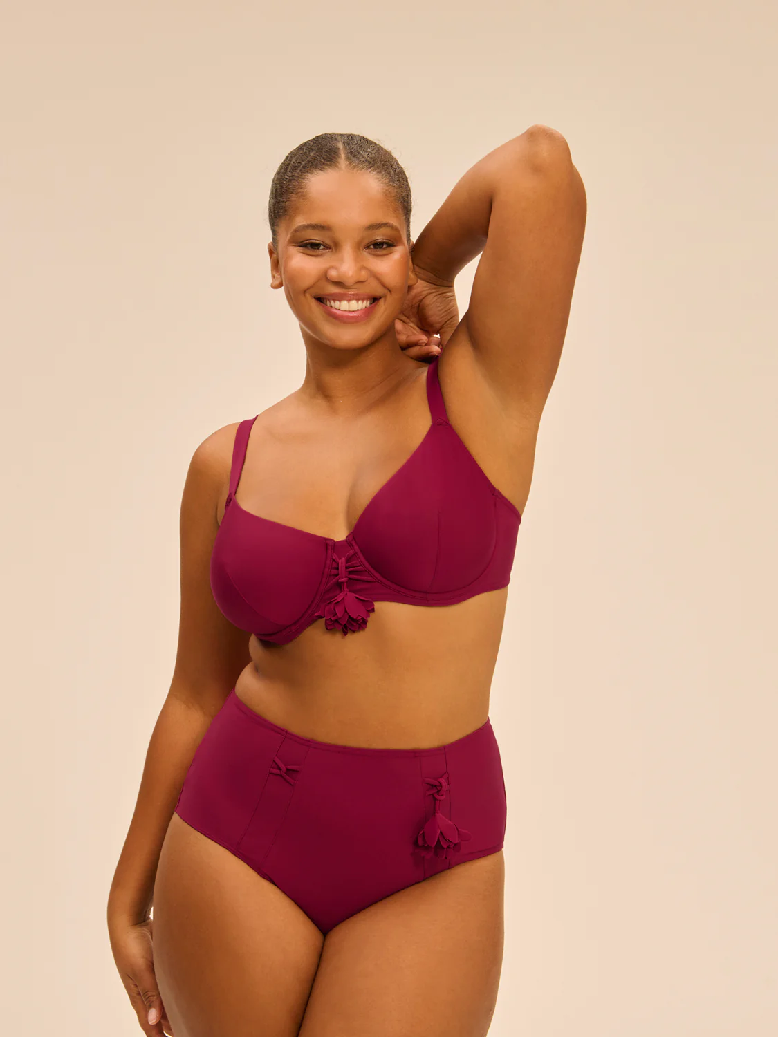 Underwired bikini top - Cranberry - Image 4
