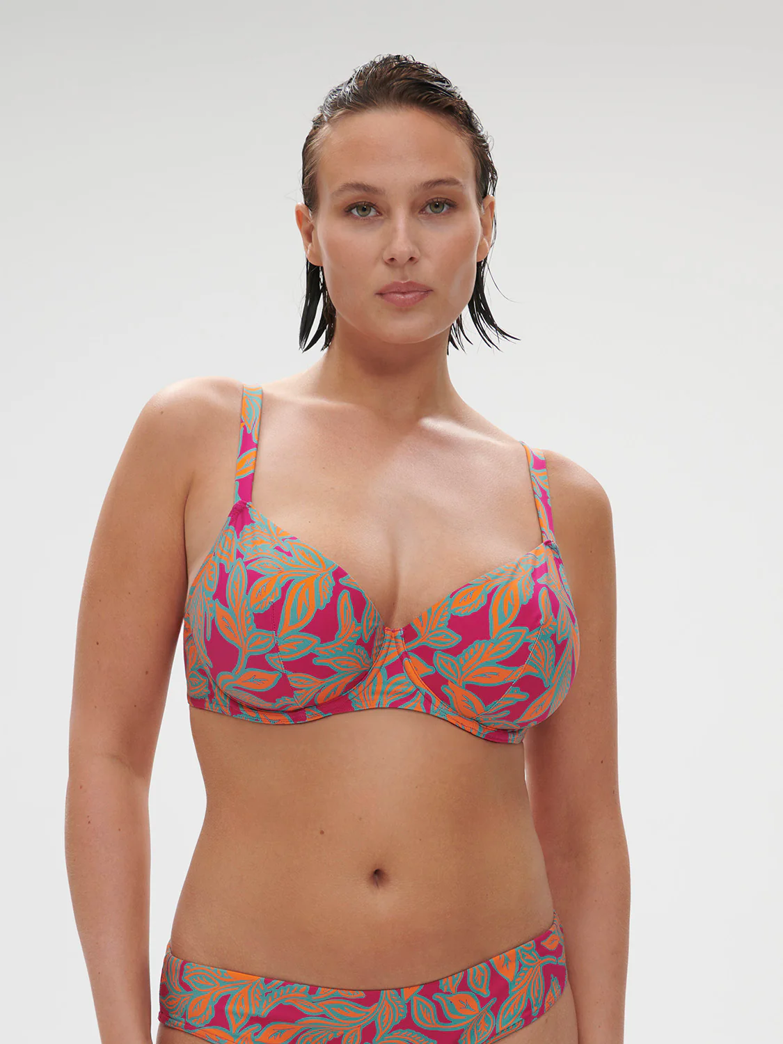 Underwired bikini top - Menara Pink Print