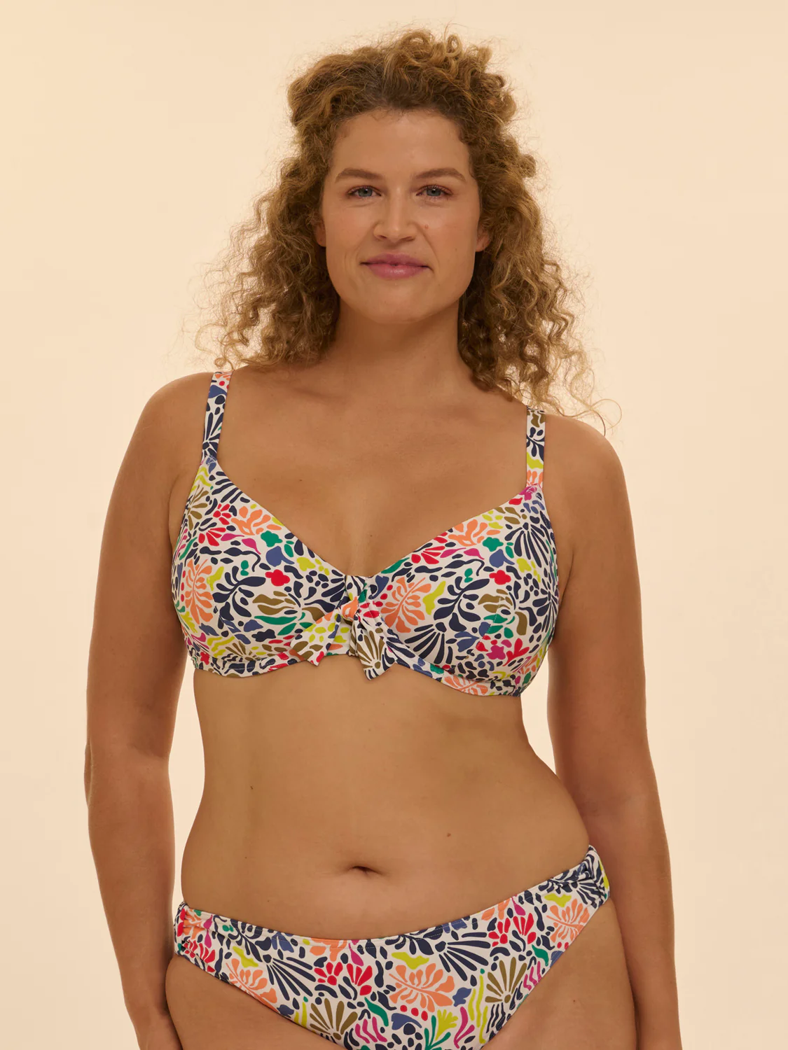 Underwired bikini top - Tropico white print - Image 3