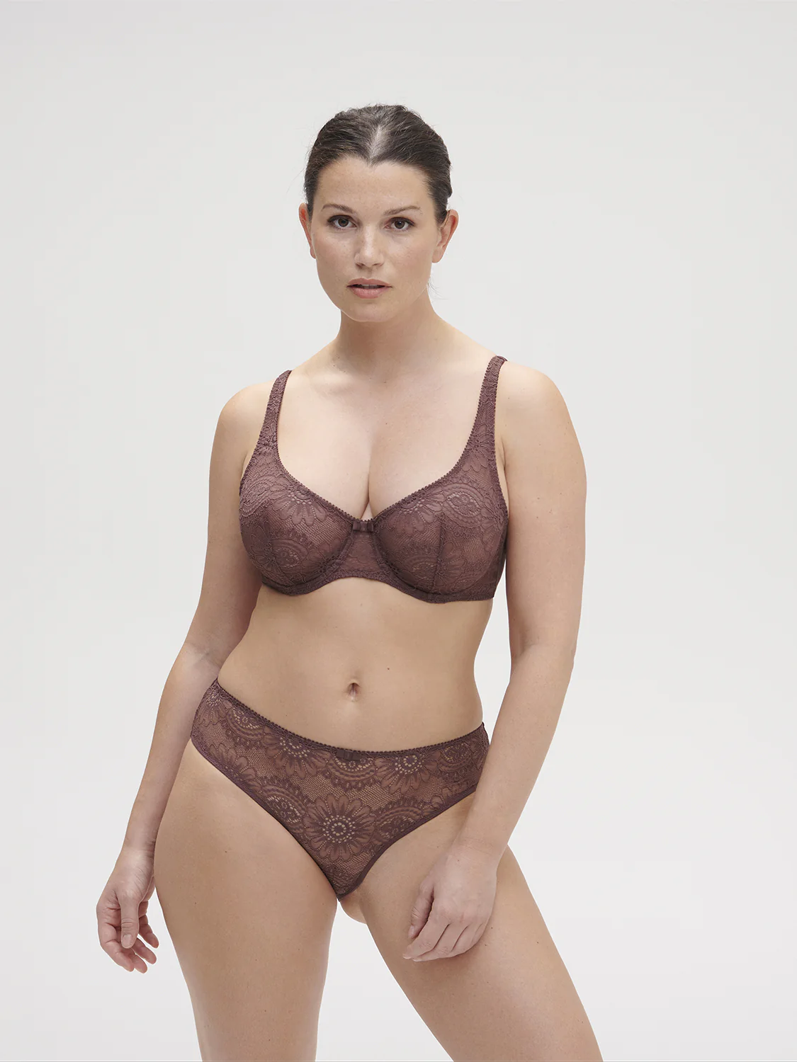 Underwired bra with curved neckline - Byzantine - Image 10