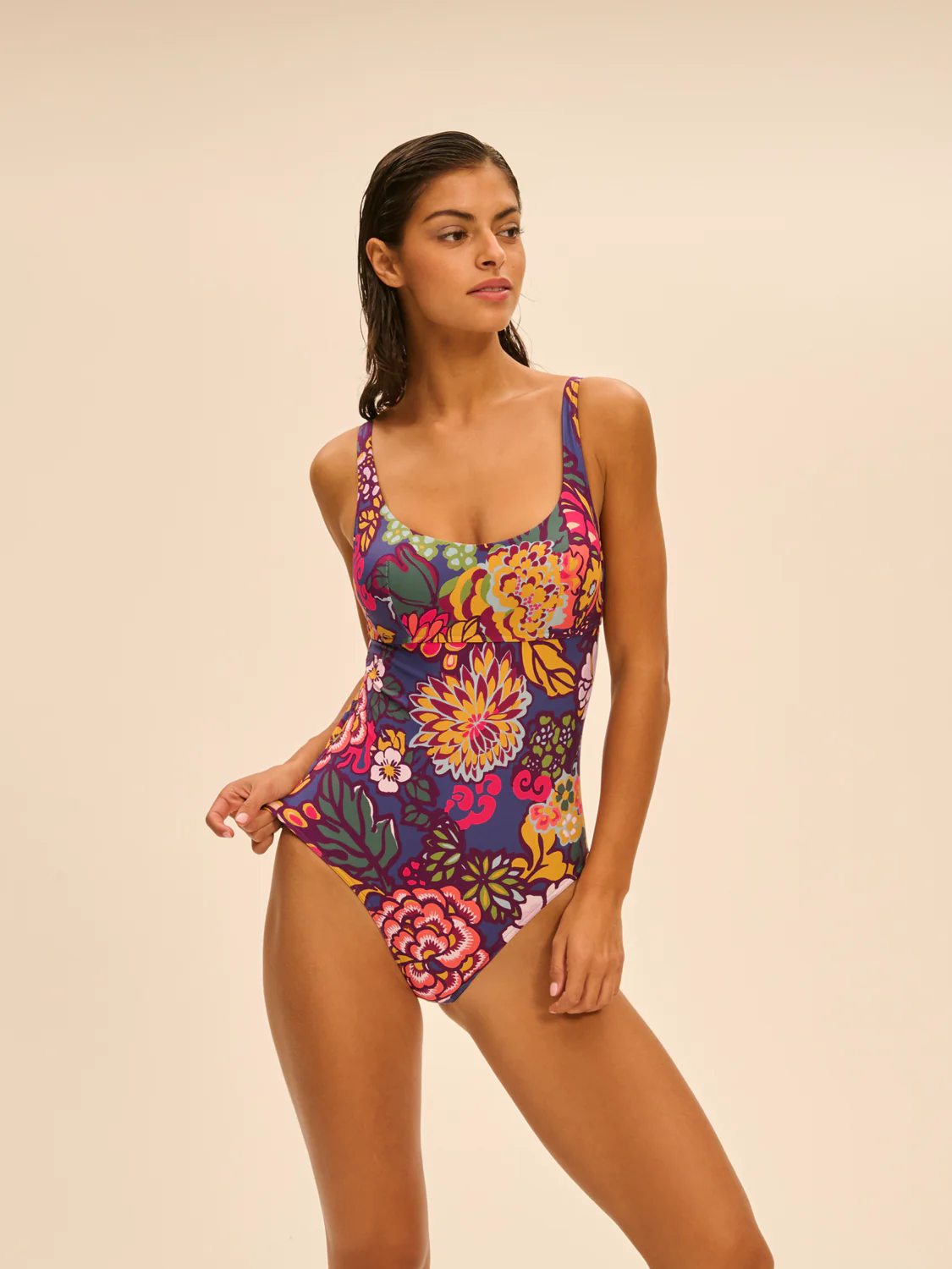 Underwired one-piece swimsuit - Bloom Print - Image 3