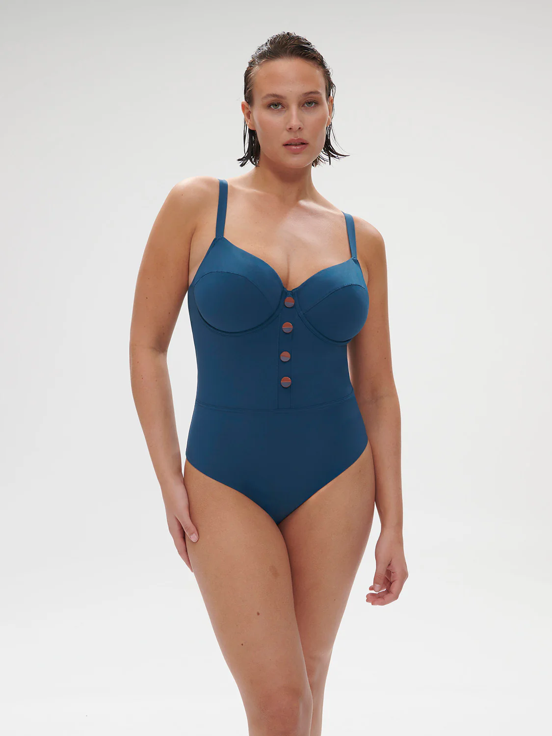 Underwired one-piece swimsuit - Mystery blue - Image 10