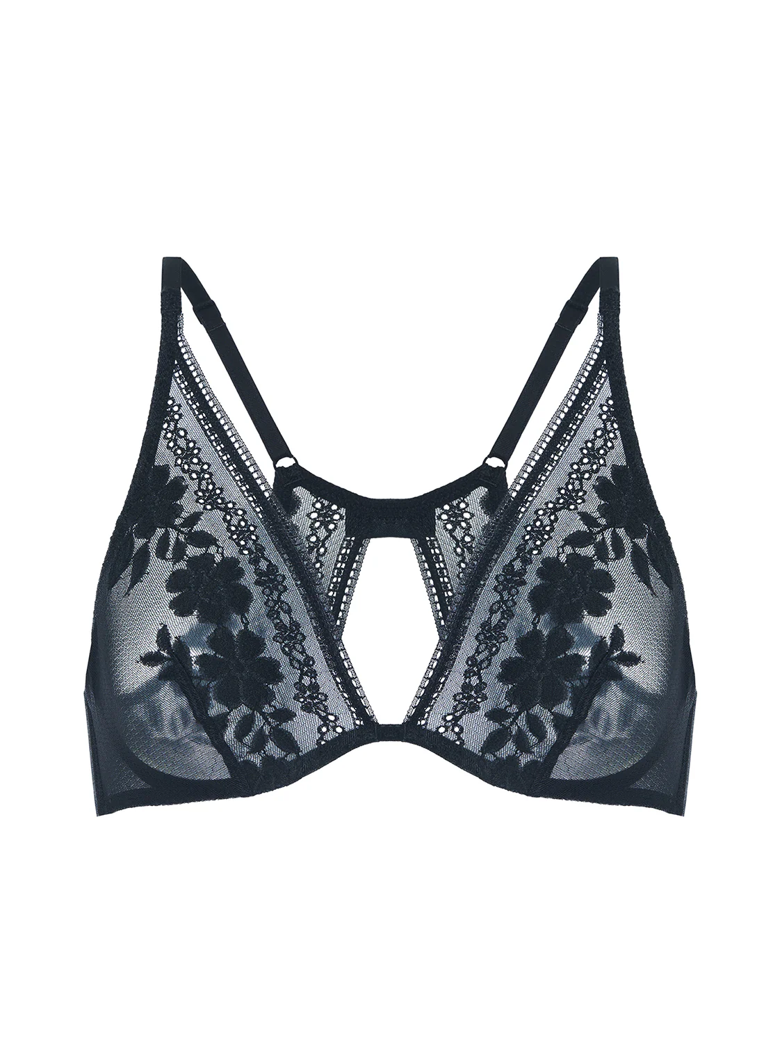 Underwired triangle bra - Black - Image 14
