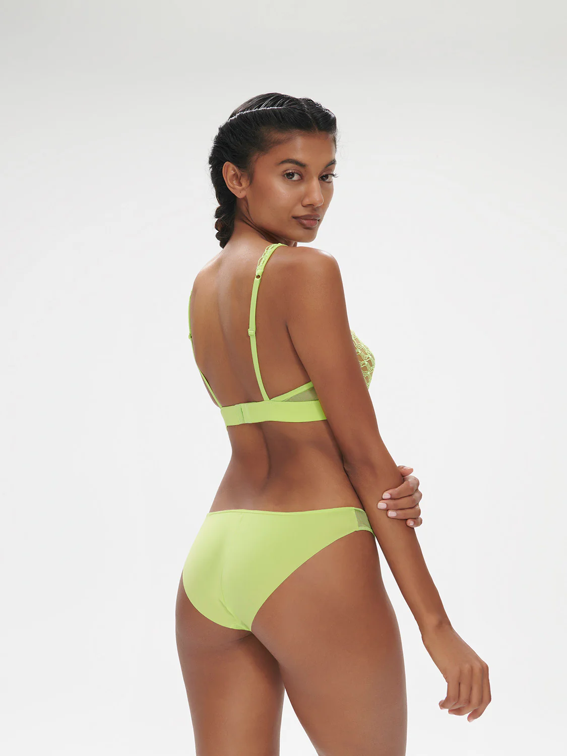 Underwired triangle bra - Lime - Image 5