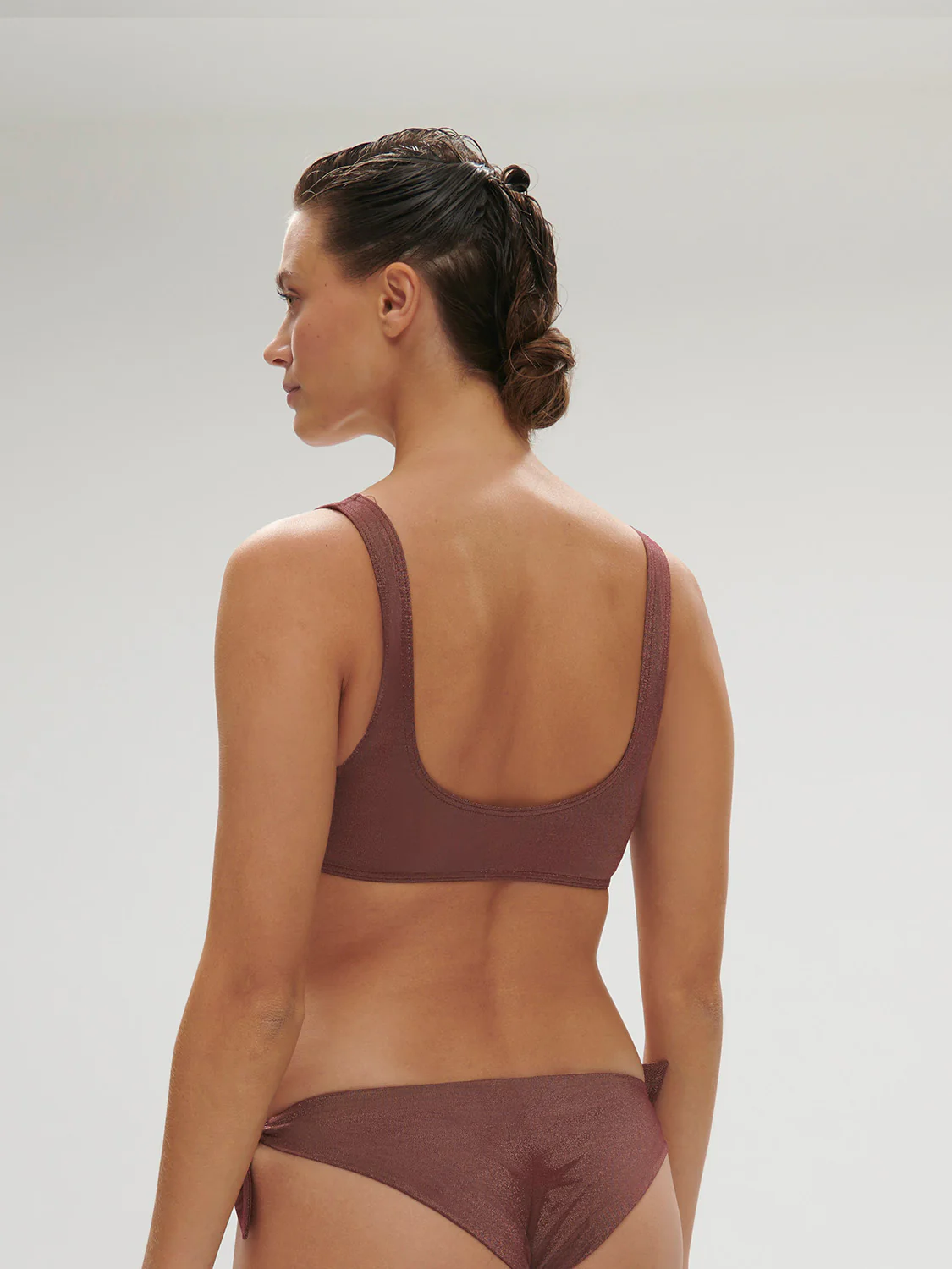 Wireless bikini triangle - Lurex Dark Purple - Image 3